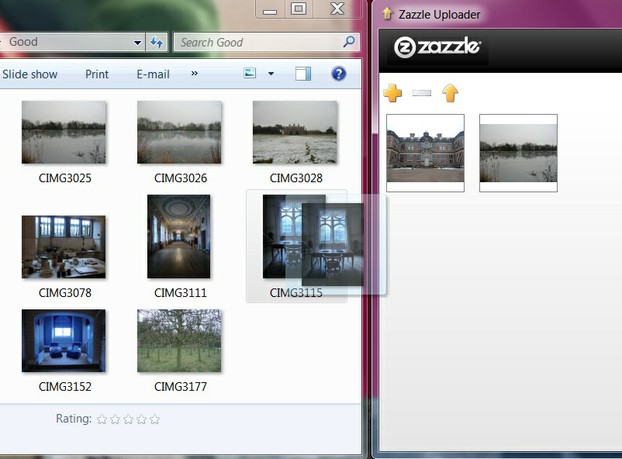 Image:  Dragging and dropping images with Zazzle Uploader