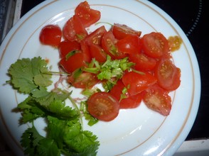 Tomato and chopped coriander