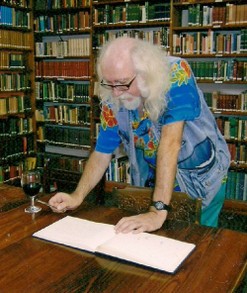 Signing the English Library guestbook
