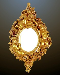 Gold Carved Wood Italian Mirror