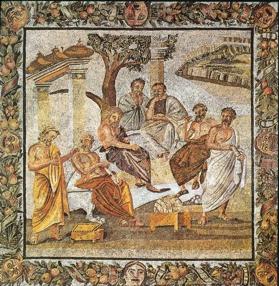 Plato's Academy as depicted on a floor mosaic in Pompei