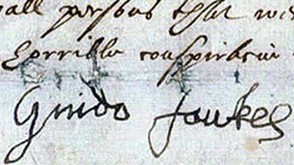 Guy Fawkes's signature before torture.
