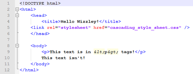 A small HTML document