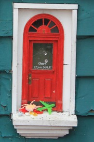 Close-up of Red Shoes Fairy Door
