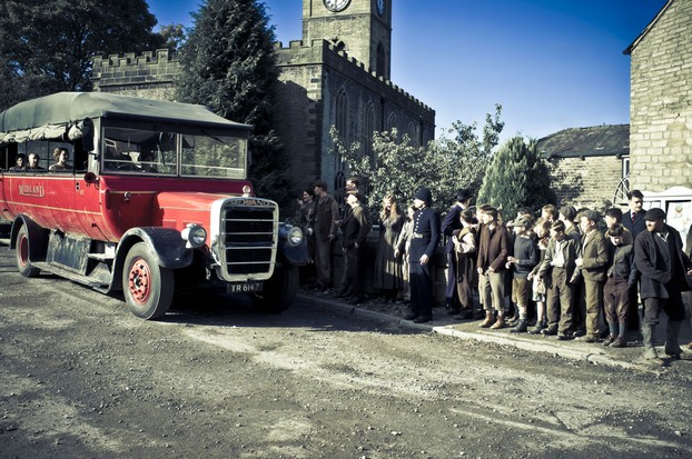 The first ever bus arrives in the village