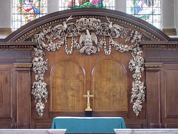 St James Church, Piccadilly, Grinling Gibbons Carved Reredos