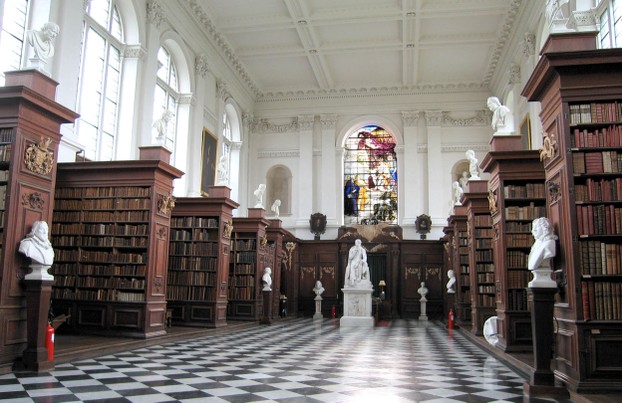 Wren Library Cambridge with Carvings by Grinling Gibbons