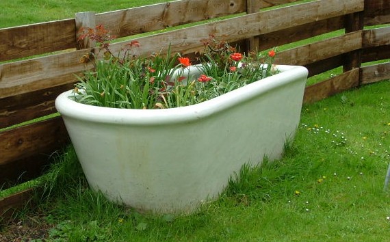 Old bathtub put to good use in Great Britain
