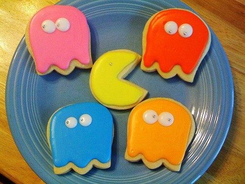 Pac-Man and Ghost Cookies