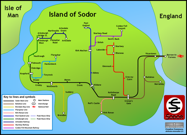 Island of Sodar Map based on Harry Beck's style