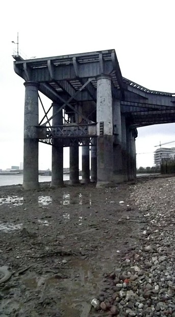 Monumental Industrial Structure on the Thames Foreshore