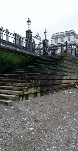 Stairway up to the Thames Path from the Greenwich Foreshore