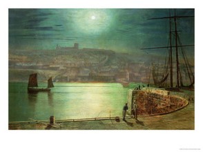 Whitby Harbour by Moonlight - Atkinson Grimshaw