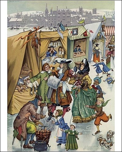 Print of Frost Fair on the Thames by Pauline Baynes
