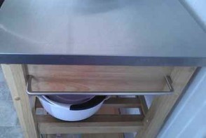 Rolling Kitchen Island with Stainless Steel Top