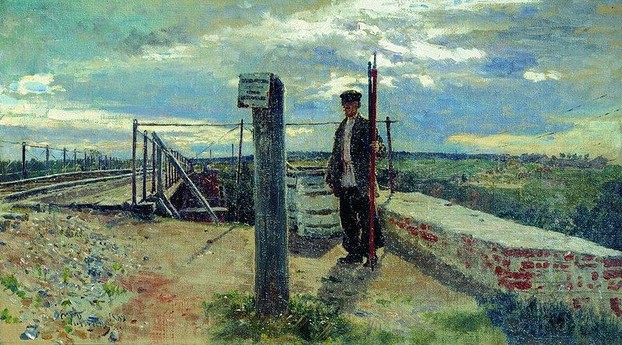 The Railway Guard by Repin