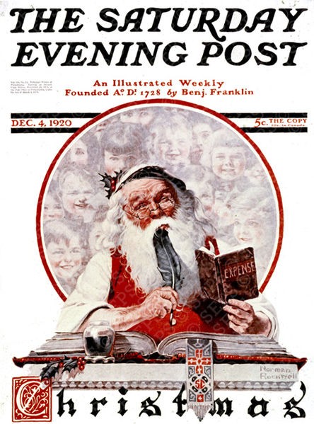 Norman Rockwell's 'Santa and Expense Book'