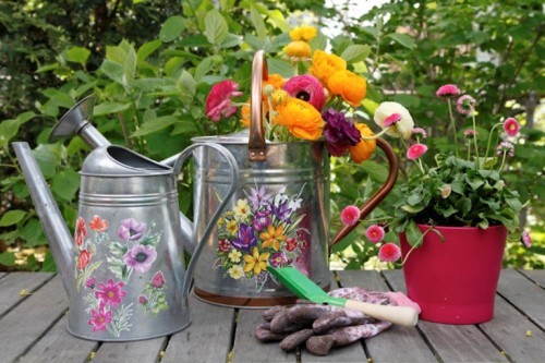 Paint Your Watering Cans and Proudly Display Them