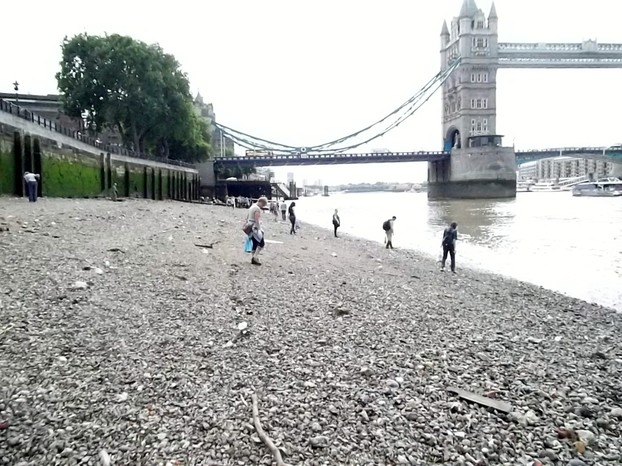 The Foreshore below the Tower of London, with Tower Bridge