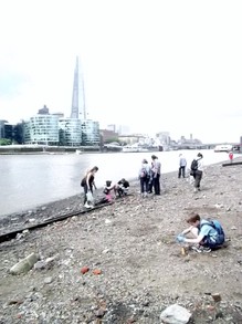 Exploring the Thames Foreshore - Shard in Distance