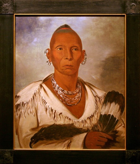 "Múk-a-tah-mish-o-káh-kaik, Black Hawk, Prominent Sac Chief," 1832 oil on canvas by George Catlin (1796-1872)