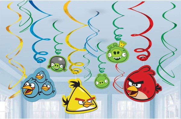 Angry Birds Hanging Swirl Decorations