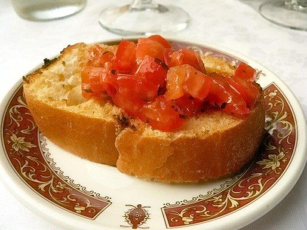 colorfully striking simplicity of tomato and basil bruschetta