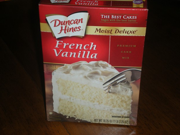 French Vanilla cake mix:  flavorful, fragrant substitute for Apple Dump Cake