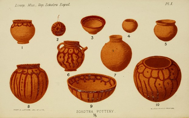 Socora pottery with pigment from dragon's blood tree resin ~ Liverpool Museum