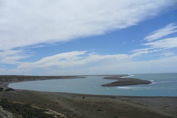 view of Atlantic Ocean from Caleta Valdés, inlet on Valdes Peninsula's east coast, near Punta Norte (northernmost point)