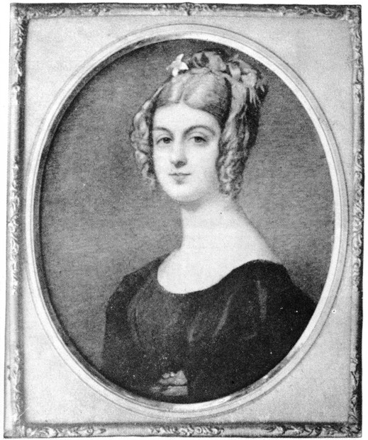 c.1829 miniature painted prior to Georgiana's departure from England as settler in Swan River Colony, Western Australia