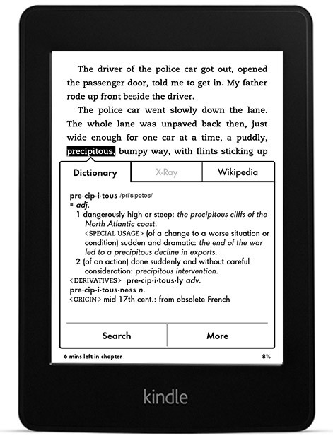 An image of the Kindle Paperwhite 3G Free 3G + Wi-Fi, All-New Paperwhite Display, High Resolution, High Contrast, Next-Gen Built-in Light