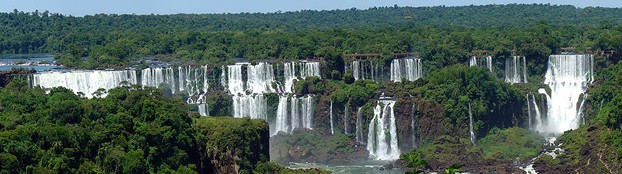 panorama of South America's iconic waterfalls, Iguazu Falls