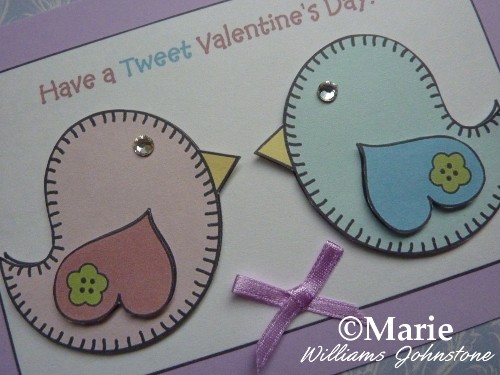 Free printable love birds card for Valentine's Day crafts
