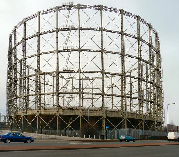 A Beautiful Gasometer in Manchester on Alan Turing Way