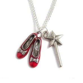 Ruby slippers and Glinda's wand necklace.