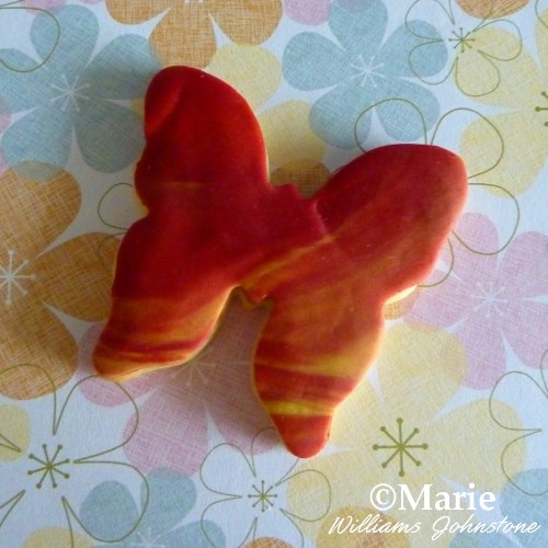 Shaped Butterfly Cookie with Marbled Fondant Icing