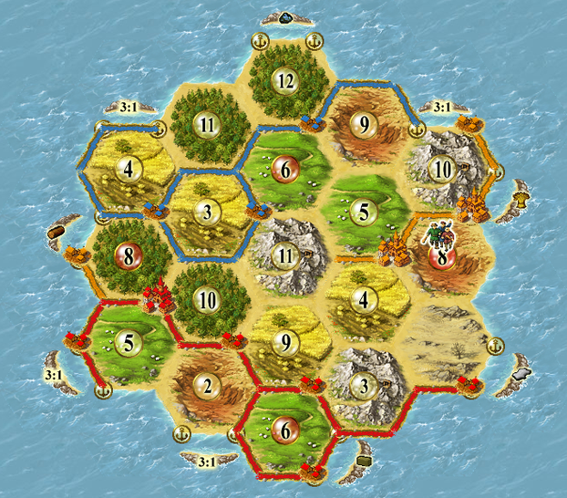 Image: Completed map from Settlers of Catan.