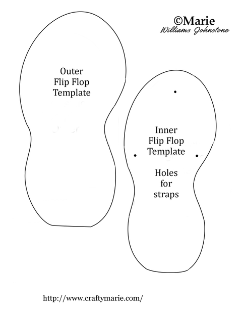 Flip flops free printable pattern template