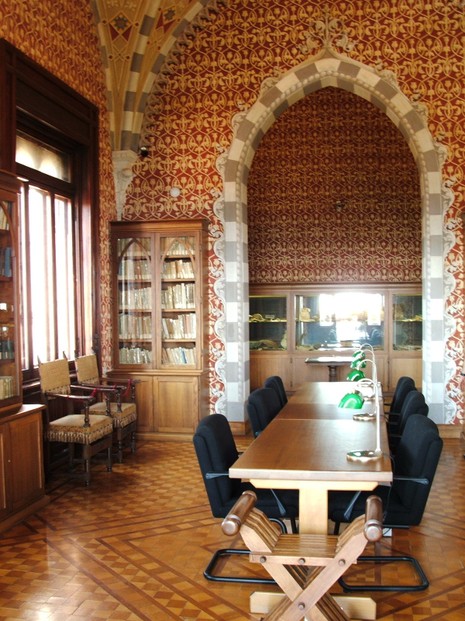 library in Castello d'Albertis, owned by Luigi's cousin, fellow explorer Enrico d'Albertis, Genoa, northwestern Italy