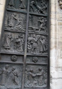 Door of the old Church of St Pierre
