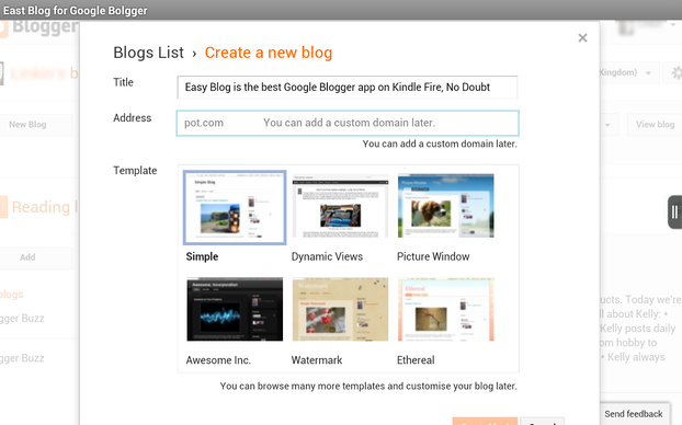 Create a new Google Blogger blog easily