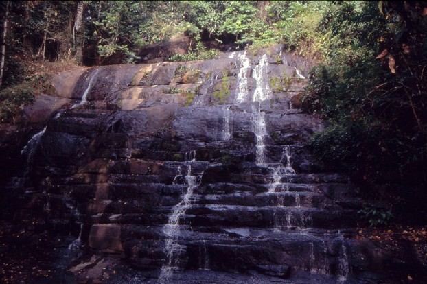 Waterfall "La Cascade" near Man, Ivory Coast during the dry season