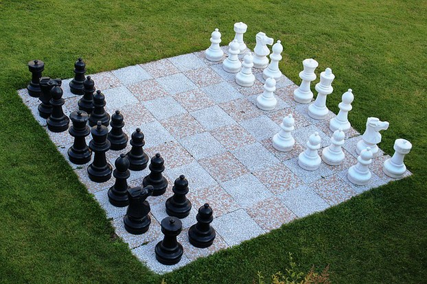 Chess Game in the Garden