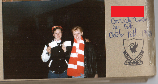 Image: Me and a friend with Liverpool match tickets October 1988