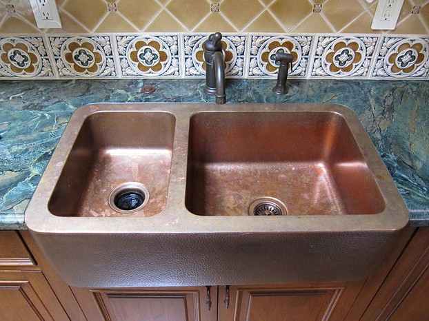 Like all other copper items, a copper sink develops a rich character over time