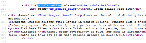 Image: Wizzley Module Identifier for Irish Blue Wedding Dresses