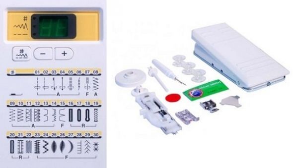 Janome 7330 Display and Accessories