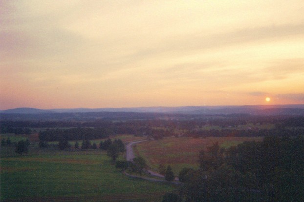 Antietam National Battlefield at sunset, 1980s - 1990s