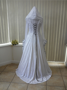 Medieval Pagan Wedding Gown Black and White